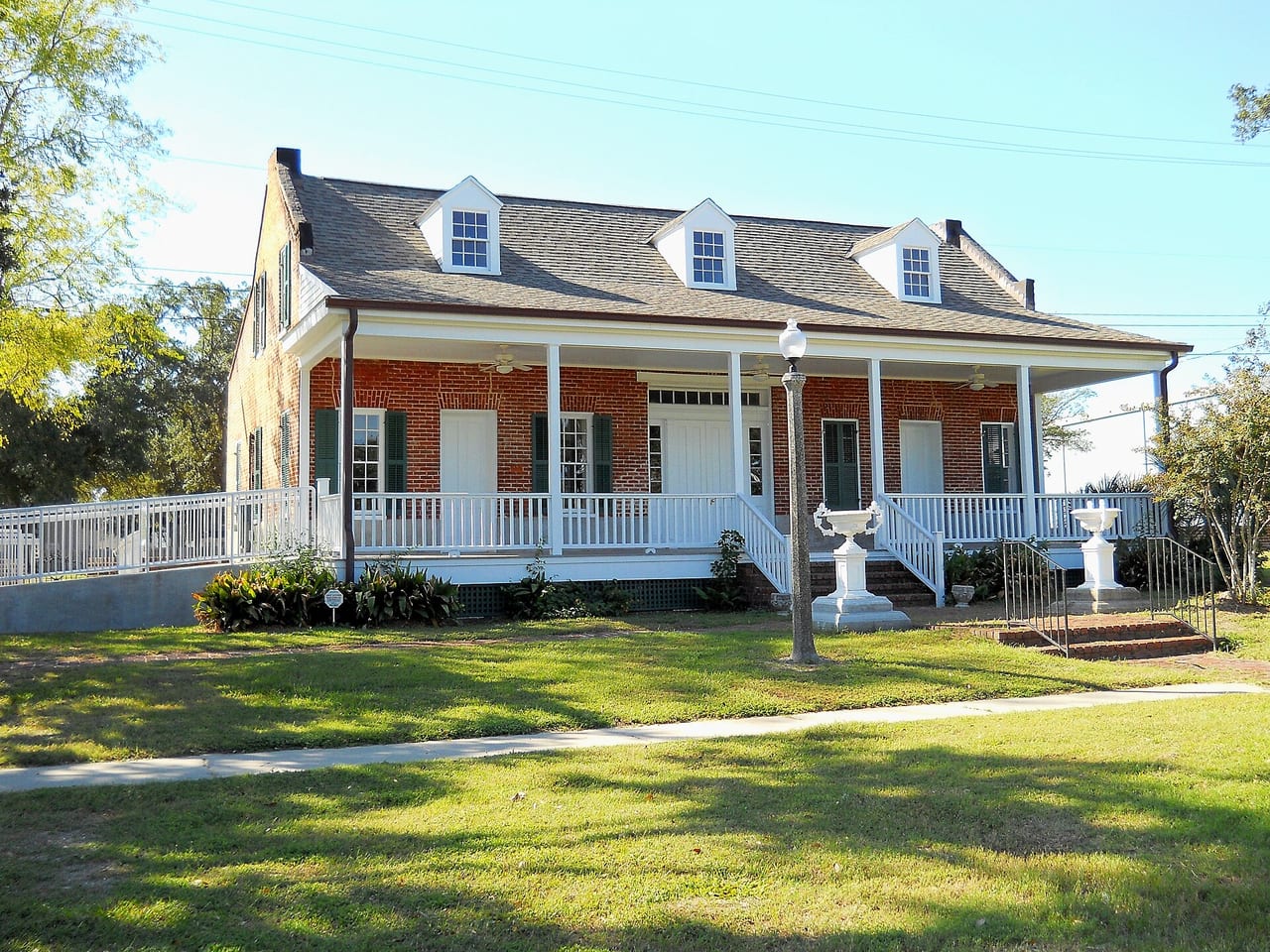 Historic brick house in Biloxi, Mississippi