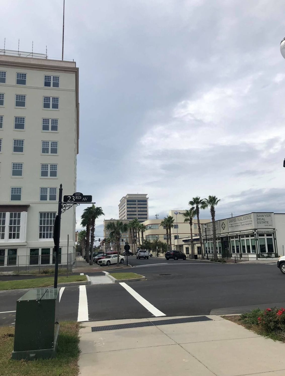 Downtown Gulfport, Mississippi photographed outside the Mississippi Aquarium
